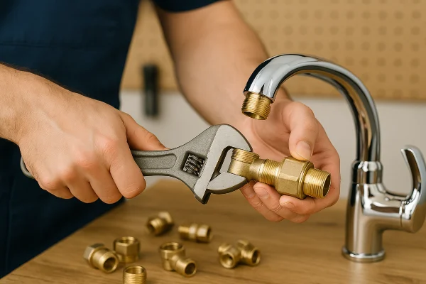 a male plumber installing a toilet from Emergency Plumber Richardson in Richardson, TX 