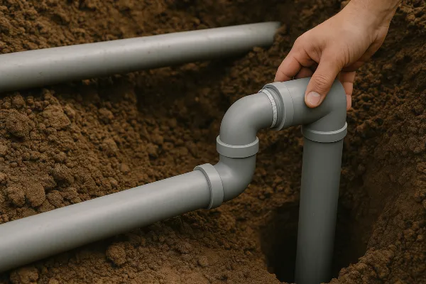 PVC pipes going underground in Richardson, TX - Residential Plumbing Services