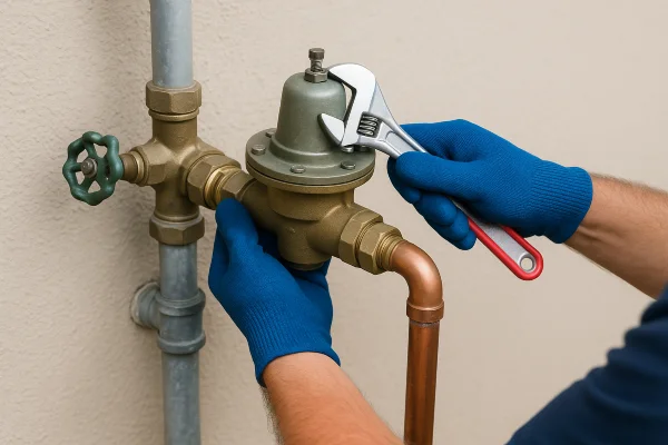 a leaking sink pipe with some tools on the floor in Richardson, TX - Toilet Replacement